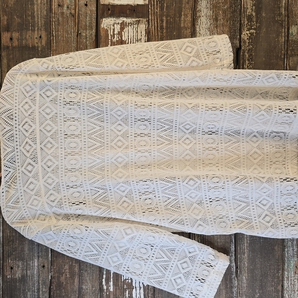 Multiples Cream Lace Button-Up Cardigan, Plus Size 0X - Picture 2 of 3